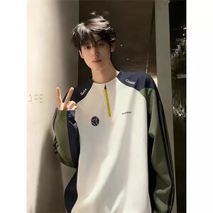 现货网图2026春季男女同穿半拉链户外骑行圆领长袖TX25280-特P45图片