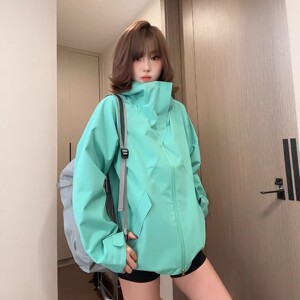 2026春季新款多巴胺情侣连帽户外防风防水冲锋衣夹克JK2588-特P58图片