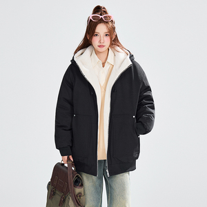 现货MY258854-特P85 2025冬季男女情侣休闲复古座山雕连帽棉服图片