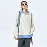 2025秋季男女休闲宽松格子翻领假两件卫衣WY25715-特P42，女装卫衣/绒衫，星座418-2