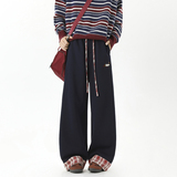 现货秋季新款刺绣腊肠狗运动休闲长裤K2496-P50加绒P55，女装休闲裤，星座418-2