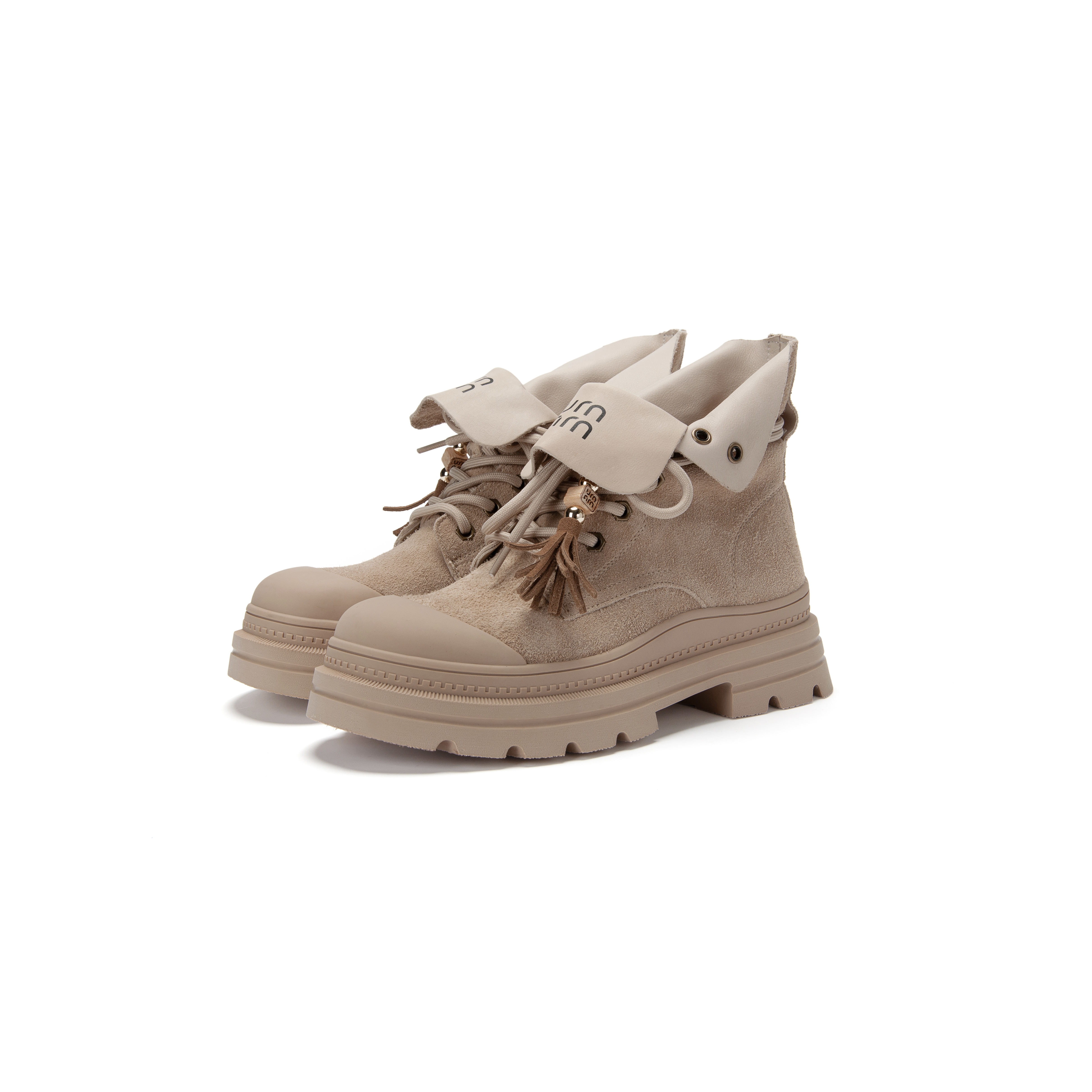 【美京定制】头层牛反绒 miu系大黄靴 美拉德工装马丁靴