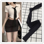 饰领带秋冬JK女士装 装 饰制服 细领带男黑色呔衬衫 小领带女款