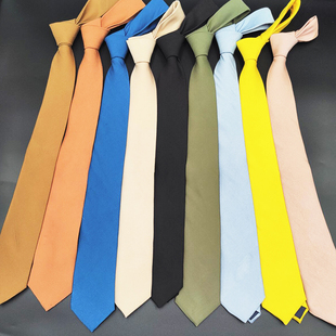 搭白色衬衫美炸了！7CM糖果纯色军绿卡其棕蓝灰金黄亮闪男女领带