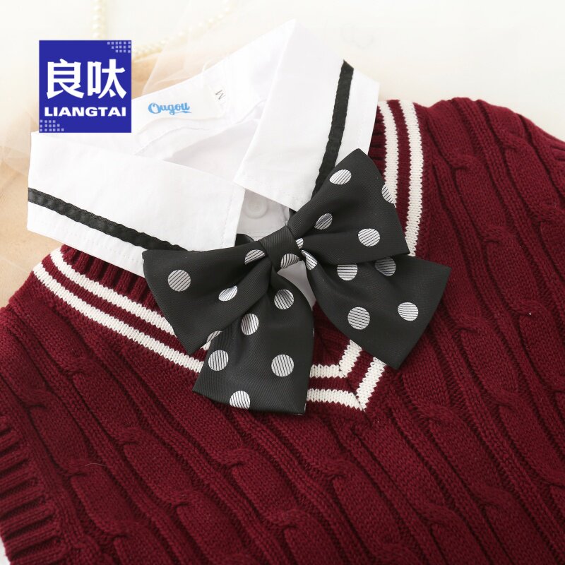 良呔 领结女纯色圆点蝴蝶结领花水手服衬衫JK制服可爱