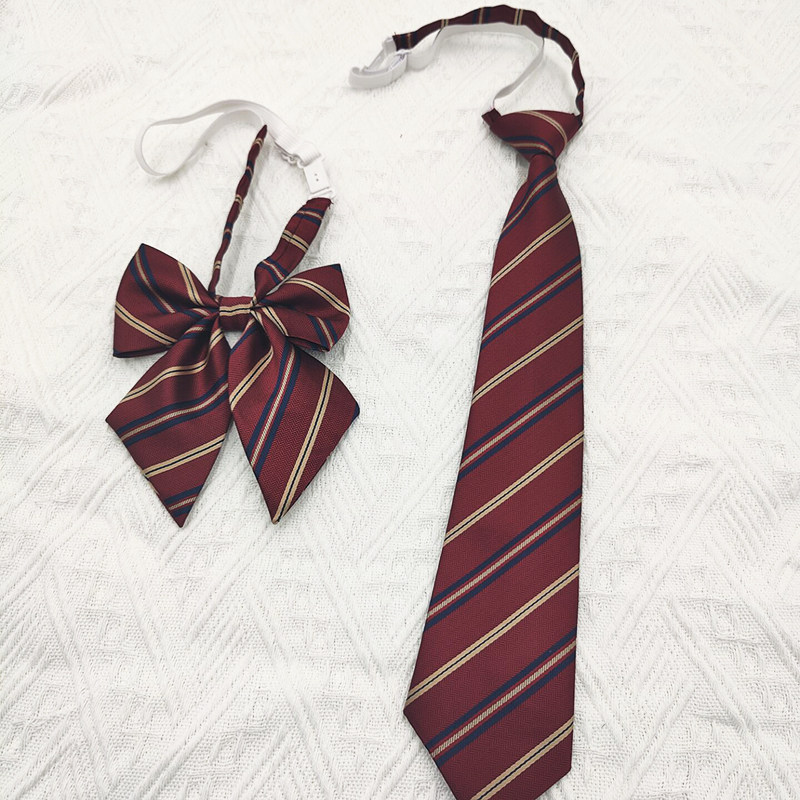 赤金套装ins领带JK原宿风H牌男女学生懒人免打日系学院风短款小潮