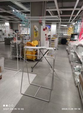 国内宜家斯利波双层沥干架晾衣架衣架灰色78x46x185厘米济南代购