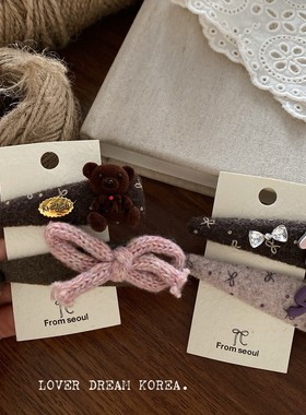 法式芭蕾风粉色蝴蝶结飘带发夹甜美少女感丝带发卡氛围感拍照发饰