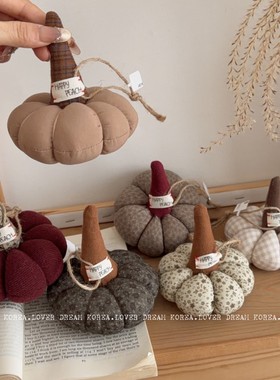 ins创意北欧南瓜圆形丝毛绒抱枕针织毛线款南瓜人气客厅沙发摆件