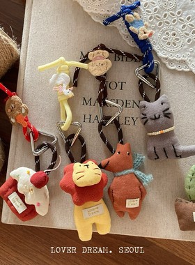 韩国ins可爱彩色卡通玩偶登山挂绳 甜美风少女彩色气质简约挂绳女