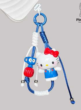创意手作手机链正版Hello Kitty萌粒可提手机ccd相机防摔手腕绳
