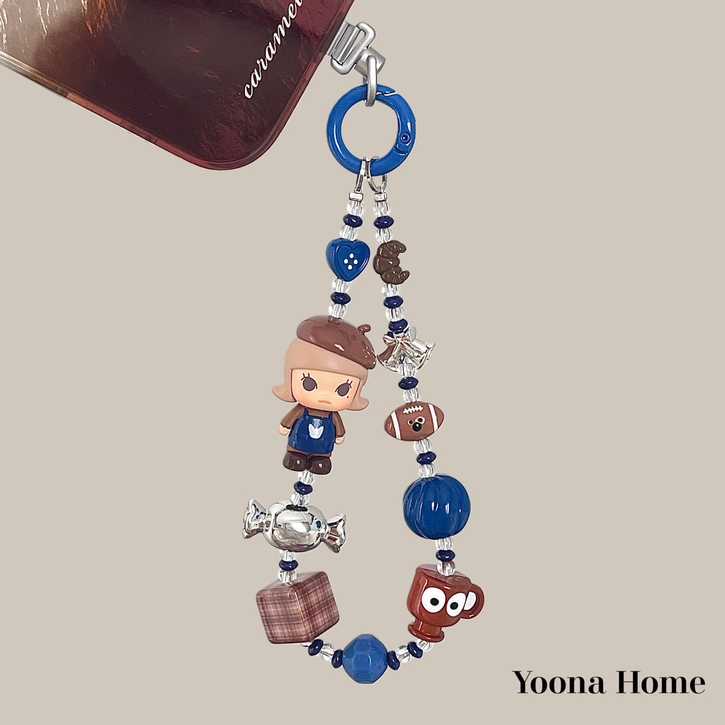 咖啡MOLLY萌粒手机链装饰链挂绳