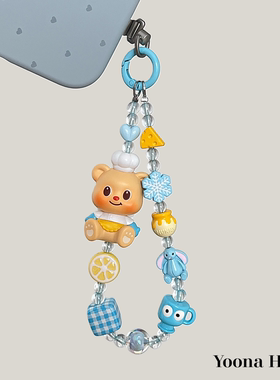 YOONA原创自制正版黄油小熊手腕挂绳手机链装饰挂链ccd挂件女礼物