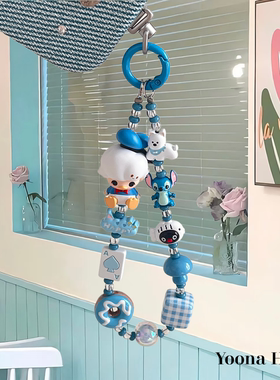 原创diy泡泡玛特迪士尼坐坐唐老鸭米奇米妮手机链ccd挂绳女钥匙扣