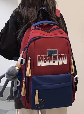 法国MKBM新款学生书包女大牌初中高中生大容量笑脸背包旅行双肩包