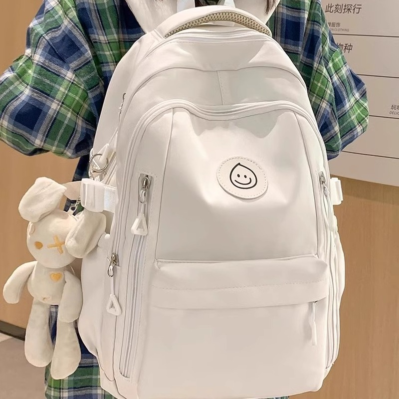 香港IT HKins宽肩带书包女大学生轻便休闲背包初中生减负双肩包男