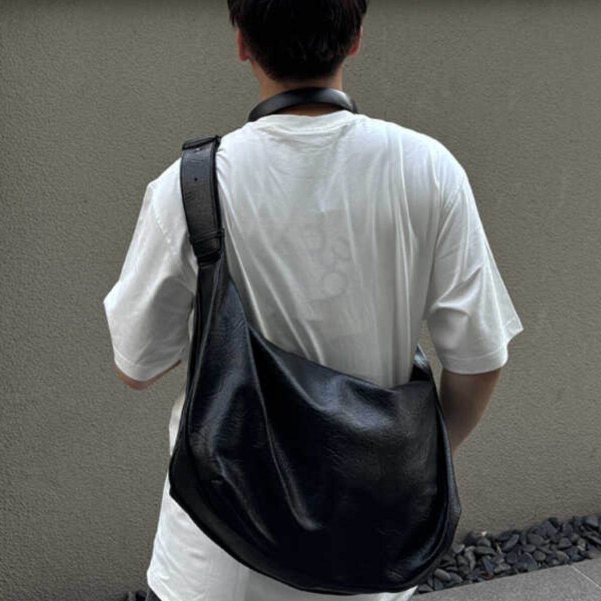 香港IT HKins韩系复古大容量饺子包高级感休闲单肩斜挎托特包男生
