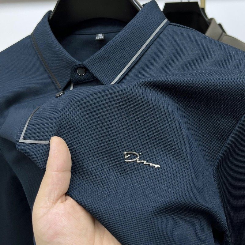 MAROLIO~法国高端！专柜t恤男2025秋季长袖男翻领商务休闲polo衫