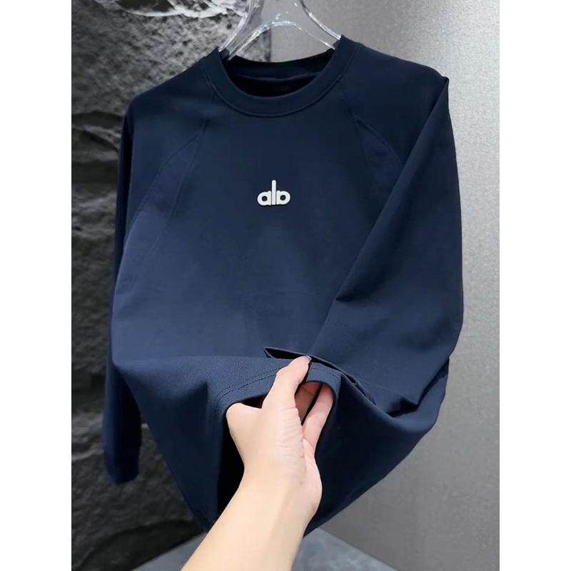 Mostarsea~秋季薄款圆领卫衣男潮牌高级感打底衫休闲时尚长袖上衣