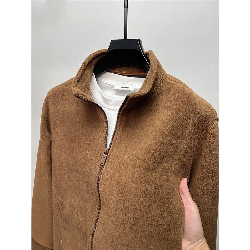 【奥利绒】拉链开衫外套男款卫衣秋冬季加绒加厚外搭立领男装衣服