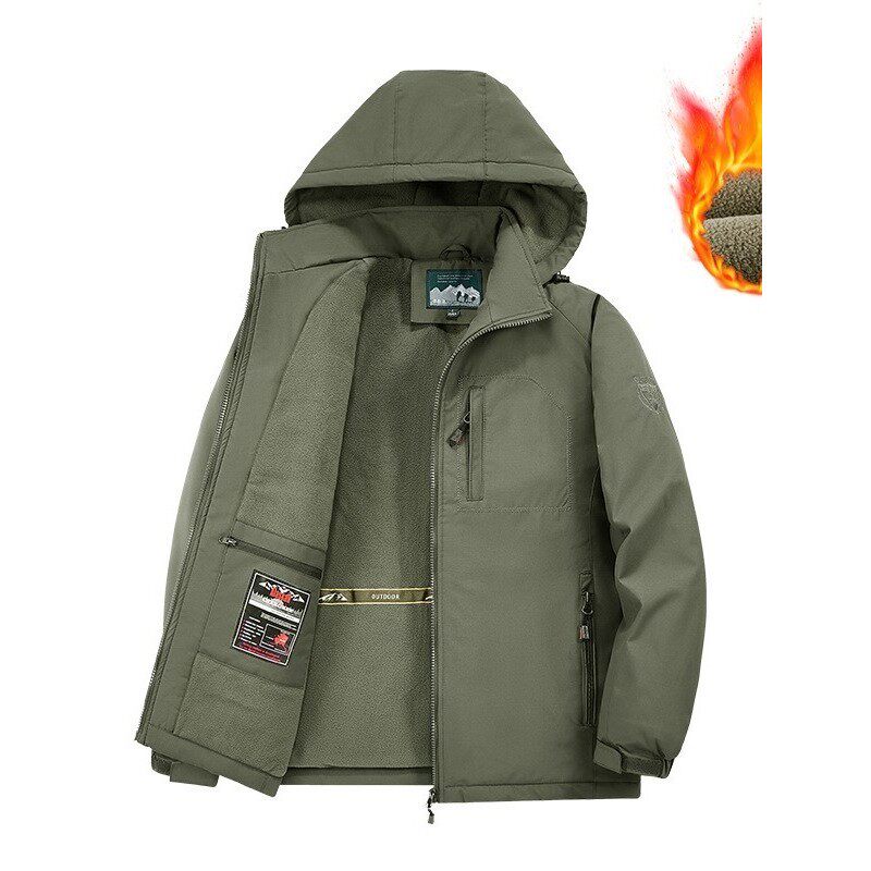 Mostarsea~可拆卸帽外套男秋冬新款棉衣加绒加厚防寒夹克保暖棉服