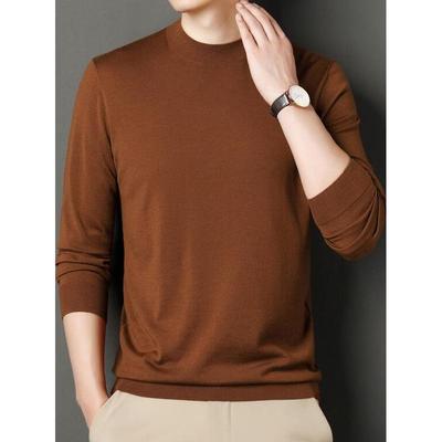 60支超薄精纺抗起球可机洗羊毛衫羊绒衫春秋薄款丝光羊毛打底毛衣