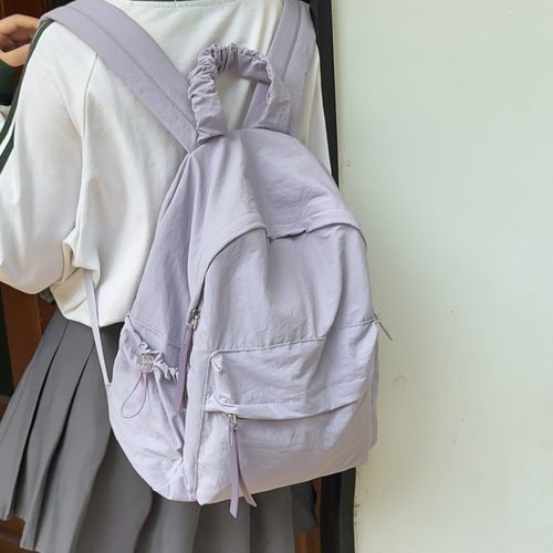 法国MKPREF超轻双肩包少女褶皱感小众休闲旅行背包高中大学生书包