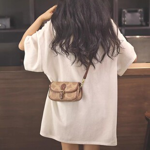 MK DA迷你复古印花小包包女2025新款高级感真皮小方包小众斜挎包