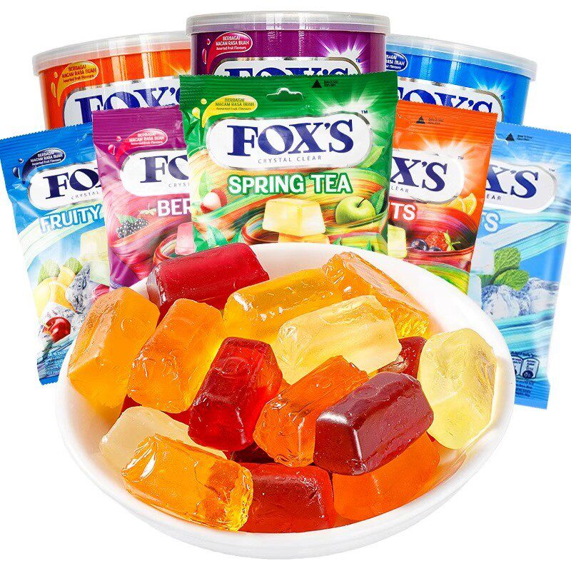 印尼进口foxs水晶糖四季茶水果糖硬糖糖果零食网红爆款薄荷糖喜糖