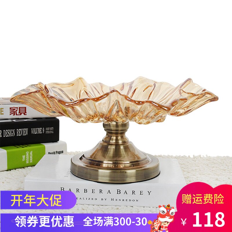 果盘家用客厅茶几现代高脚水晶玻璃郁金香水果盘供品盘创意干果盘|msdalam kategori pinggan mangkuk, pinggan mangkuk, mangkuk buah-buahan/plat buah-buahan/bakul buah-buahan - dari Buy2taobao.com untuk memberikan perkhidmatan ejen Taobao profesional membeli