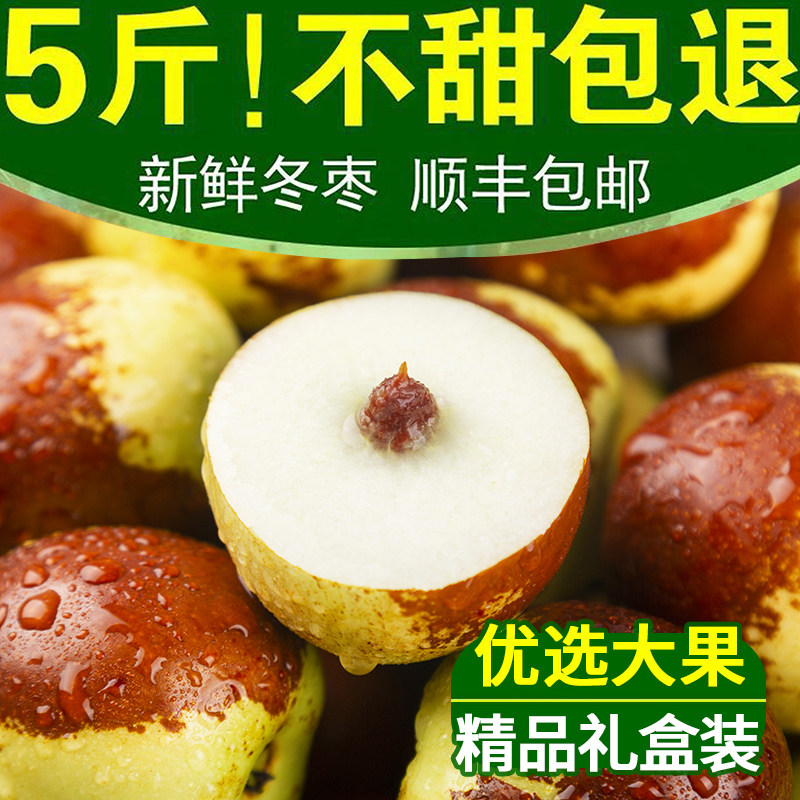 冬枣新鲜水果应季现摘陕西大荔冰糖枣子大个精品鲜枣脆甜红枣5斤