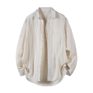 春季上新棉麻长袖衬衫外套 MS40-P85，男装衬衫，电商D248