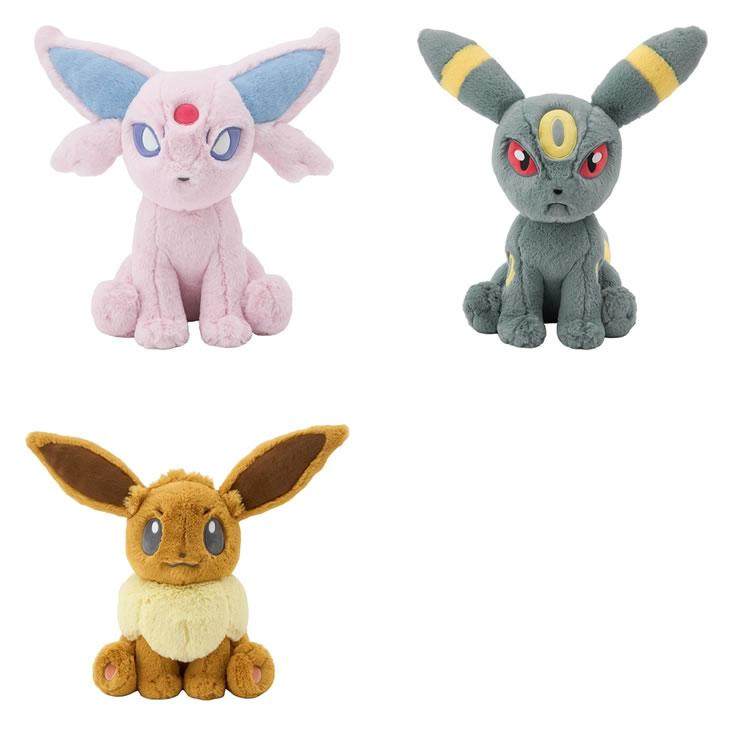 日版宝可梦中心松软抱抱 太阳伊布月亮伊布 毛绒抱枕靠垫