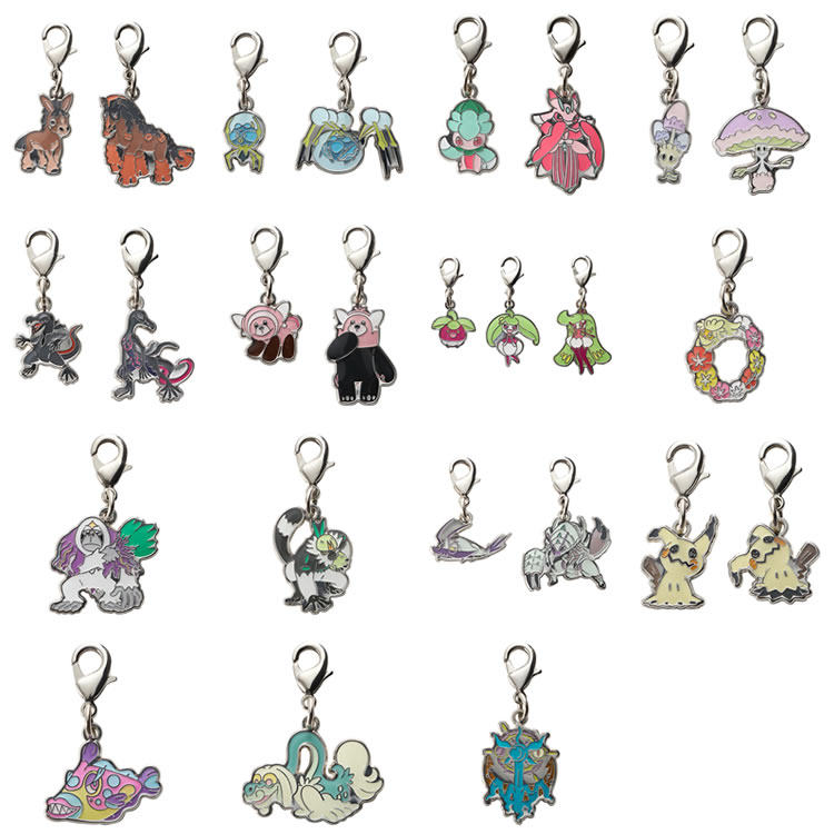 日版宝可梦中心全国图鉴金属挂件 749泥驴仔滴蛛伪螳草睡睡菇