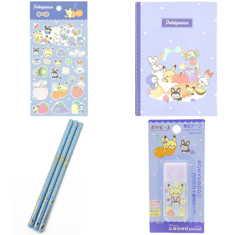 SHOWA NOTE宝可梦PokePeace系列水果贴纸笔记本铅笔修正带