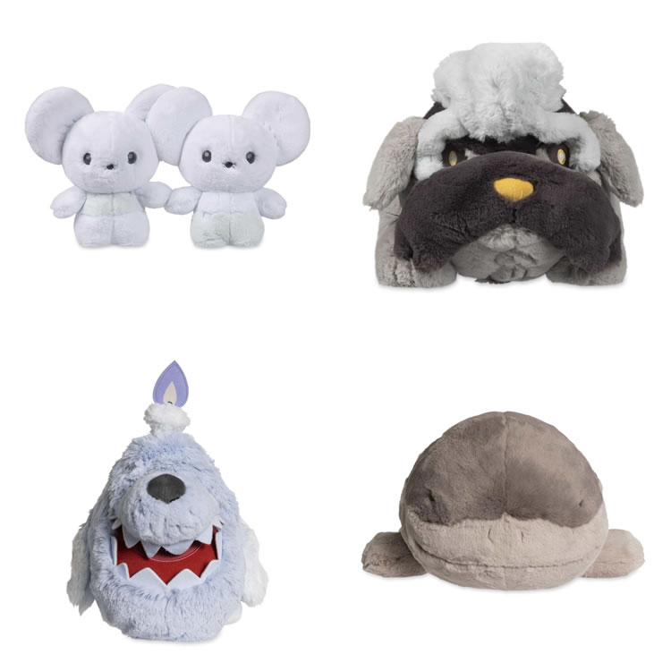 美版宝可梦中心松软抱抱一对鼠獒教父墓仔狗土王毛绒