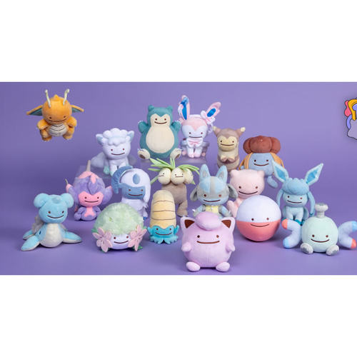 再版 美版宝可梦中心百变怪变身系列毛绒路卡利欧谜拟丘梦幻伊布