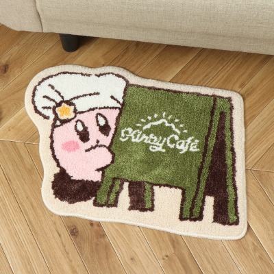 星之卡比Cafe咖啡厅限定 相良刺绣房间地垫 探头款卡比Kirby