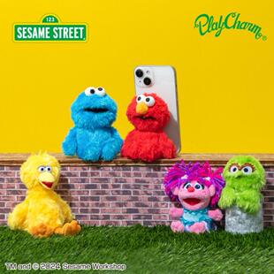 万代PlayCharm系列芝麻街手机支架毛绒