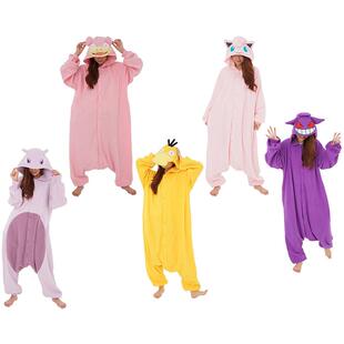 美版SAZAC宝可梦超梦呆呆兽可达鸭胖丁耿鬼睡衣Cosplay居家服