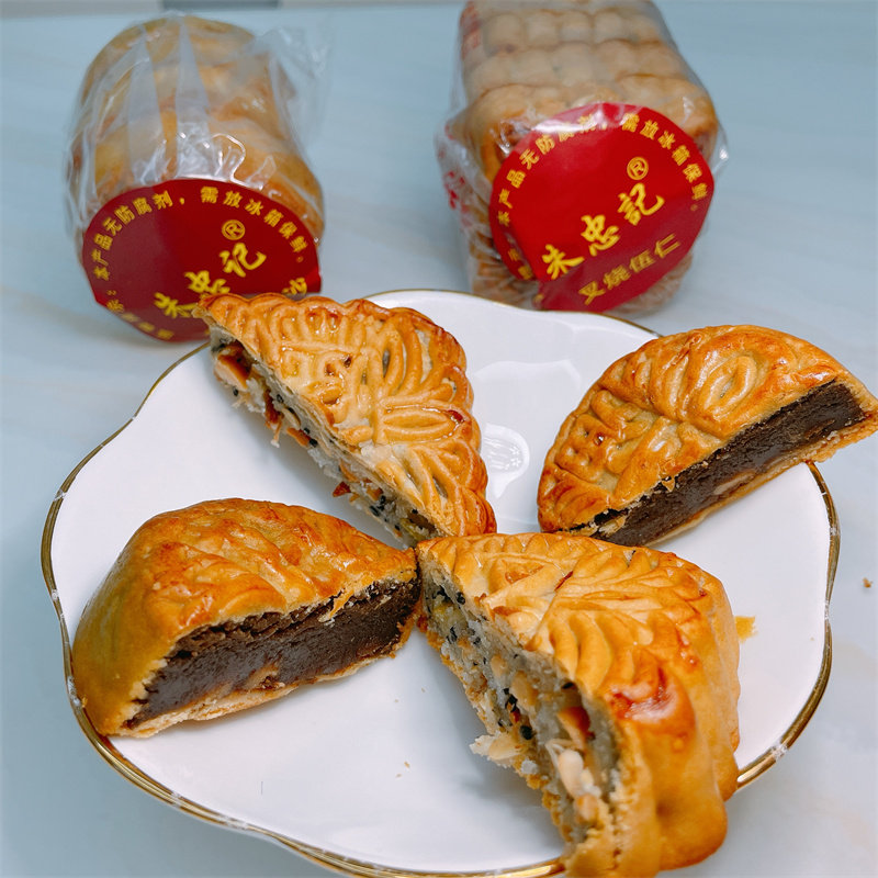 南雄豆沙月饼朱忠记五仁叉烧牛屎饼花生油传统工艺包邮2025年现做