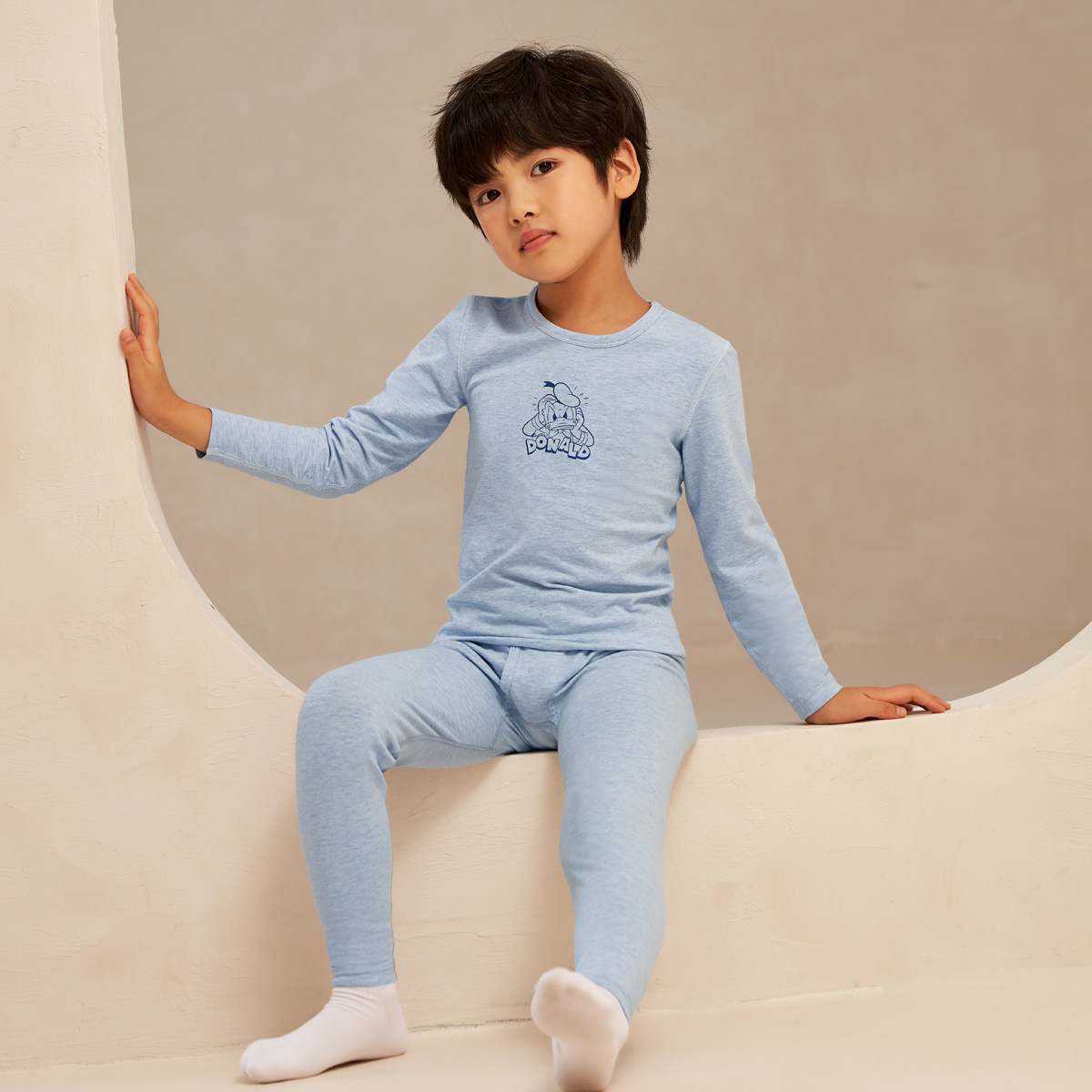 迪士尼内衣中大童MOMO绒秋冬季男童圆领莫代尔棉轻薄保暖套装新款