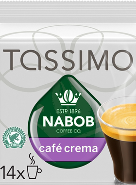 加拿大TASSIMO胶囊咖啡NABOB CAFE CREMA意式14粒适用博世咖啡机