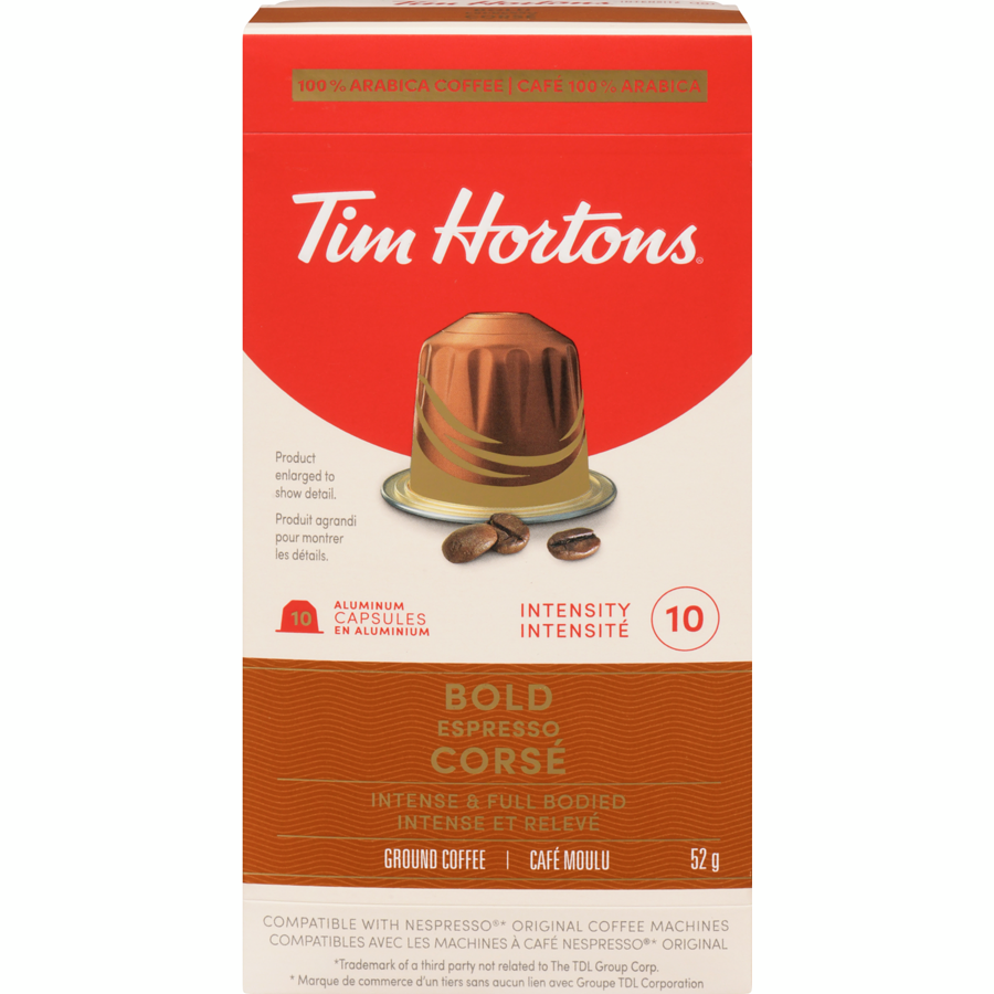 加拿大原装NESPRESSO胶囊咖啡Tims/TIM HORTONS浓郁意式10粒