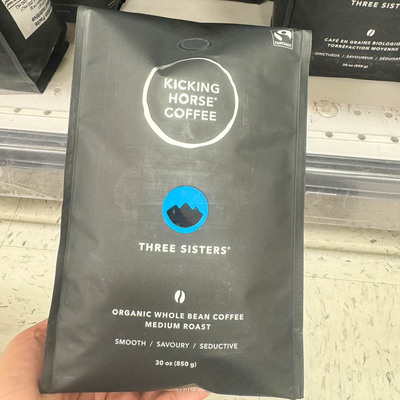 加拿大原装KICKING HORSE THREE SISTERS踢马中度烘焙咖啡豆850g