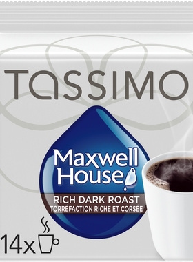 加拿大TASSIMO胶囊咖啡MAXWELL重度烘焙14粒适用博世咖啡机