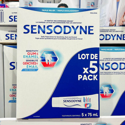 加拿大原装舒适达Sensodyne Triple Relief 5X75ml