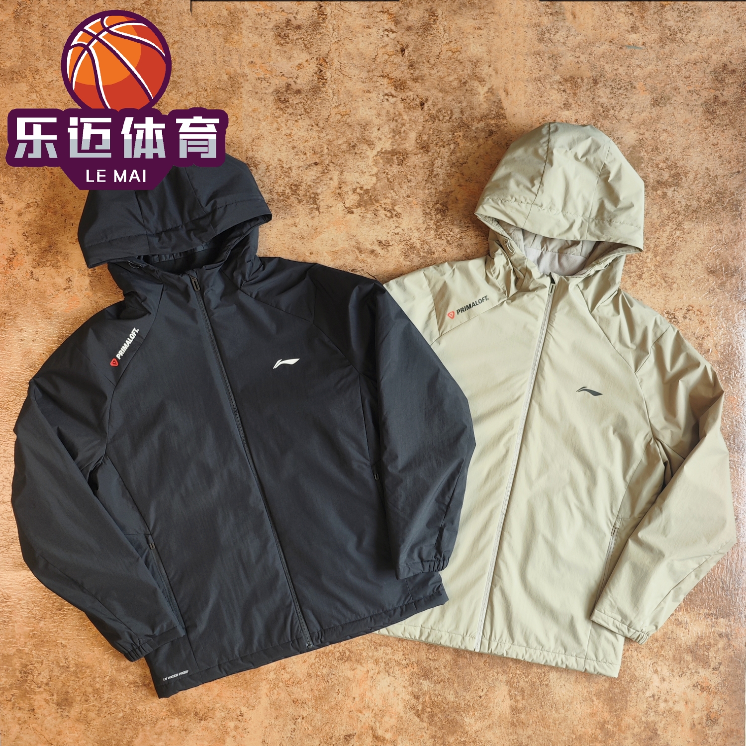 李宁男2025年冬季健身系列防泼水保暖薄棉服连帽外套AJMV157-3