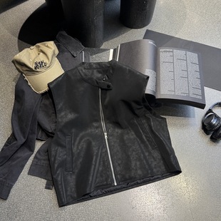 BOBO1972早秋新款2025年女装韩系简约大码马甲女宽松无袖背心外套