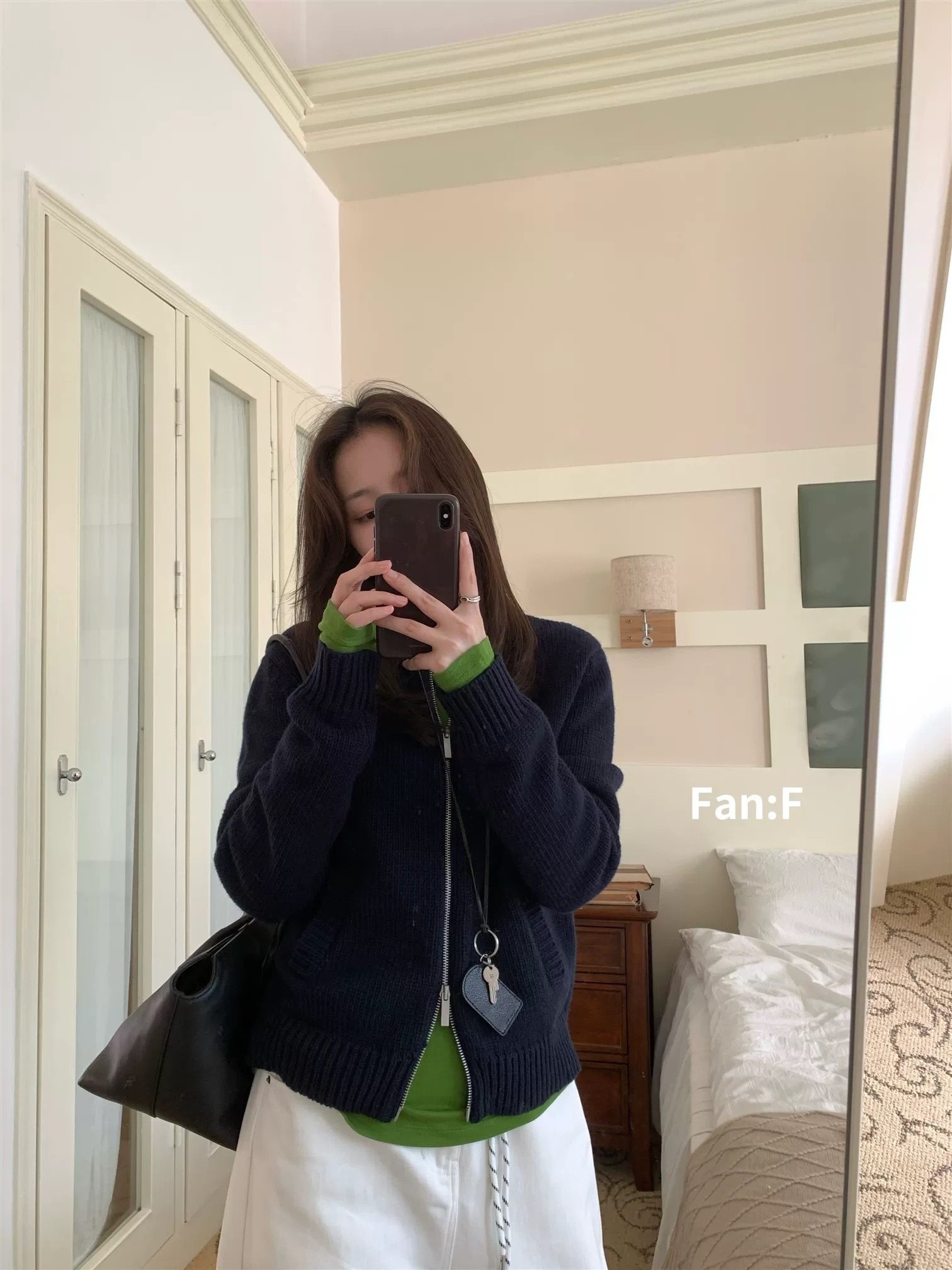 Fanf26年新款女装韩系羊毛衫圆领针织开衫外套小个子拉链毛衣上衣